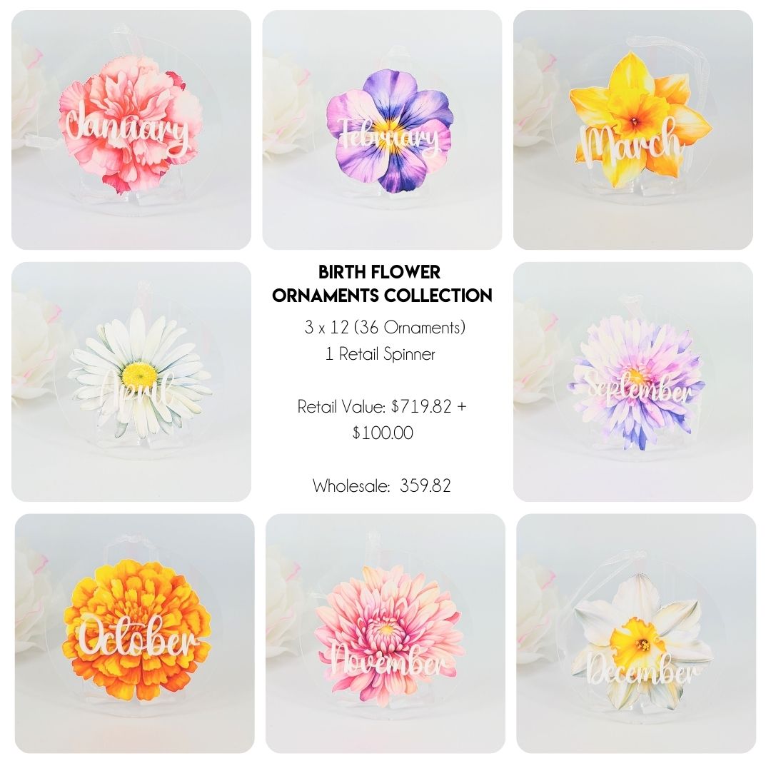 B2B Only:  Birth Flower Collection with Retail Spinner