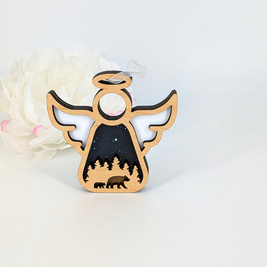 3D Angel Mama Bear Ornament