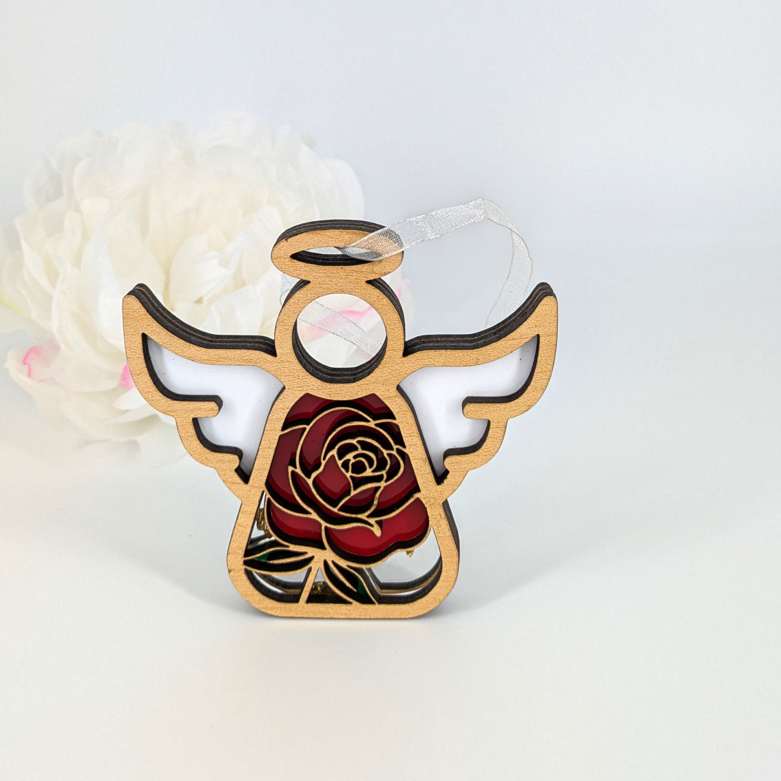 3D Angel Rose Ornament