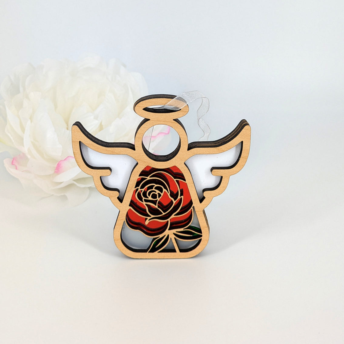 3D Angel Rose Ornament