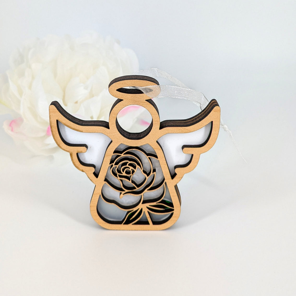 3D Angel Rose Ornament